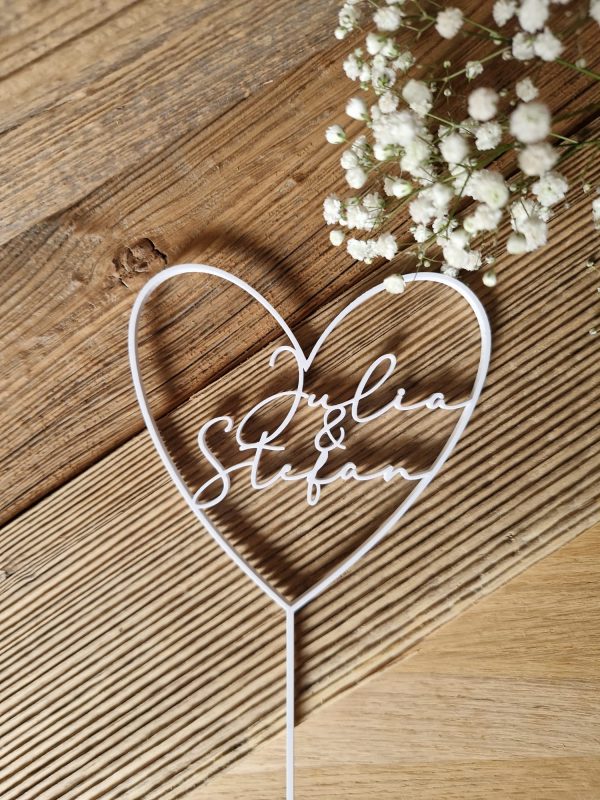 Personalisierter Cake Topper "Herz mit Namen"