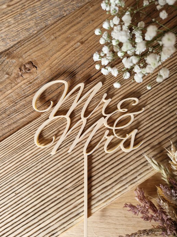 Cake-Topper Mr & Mrs. Handwritten 1