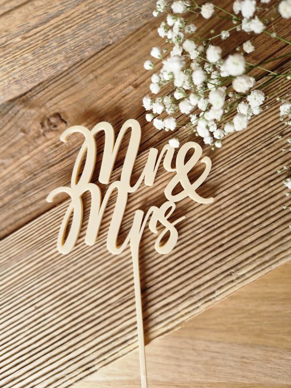 Cake-Topper Mr & Mrs. Handwritten 2