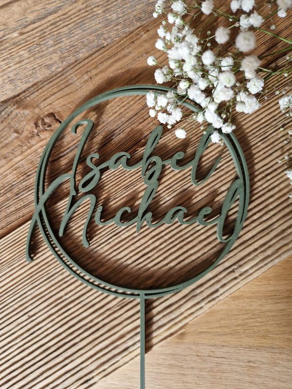 Personalisierter Cake Topper "Kreise mit Namen"