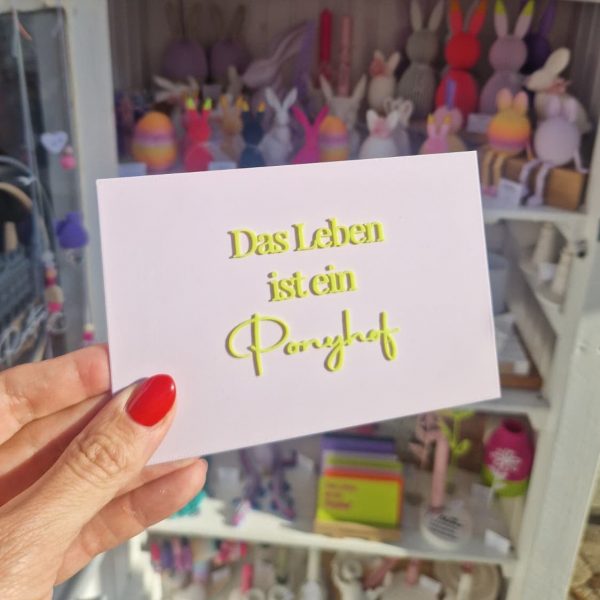 3D-Datei Postkarte „Das Leben ist ein Ponyhof" Motiv 2