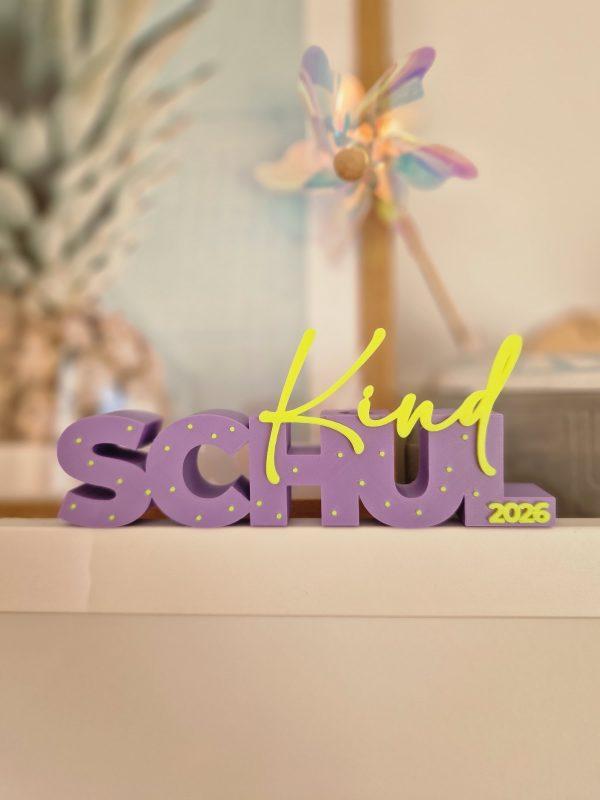 3D Datei - Schriftzug Schulkind 2026 - Mit Punkten