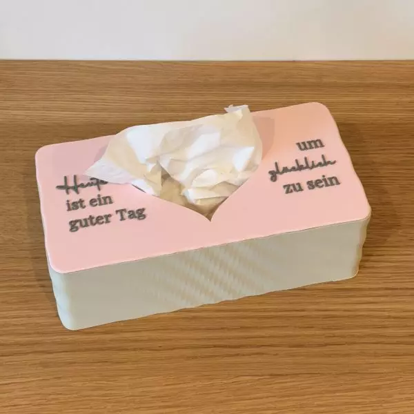 3D-Datei Taschentücherbox "Heute ist ein guter Tag um glücklich zu sein" (Kopie)