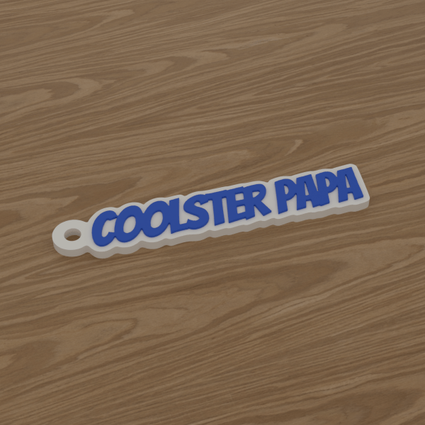 3D-Datei Schlüsselanhänger „Coolster Papa“ – Großbuchstaben