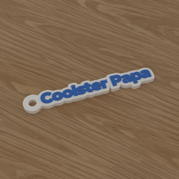 3D-Datei Schlüsselanhänger „Coolster Papa“ – Schreibschrift
