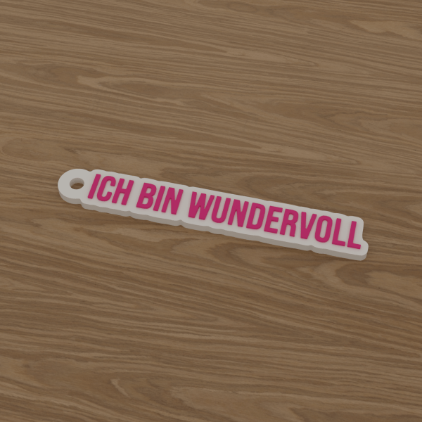 Schlüsselanhänger „Ich bin wundervoll“ – Großbuchstaben