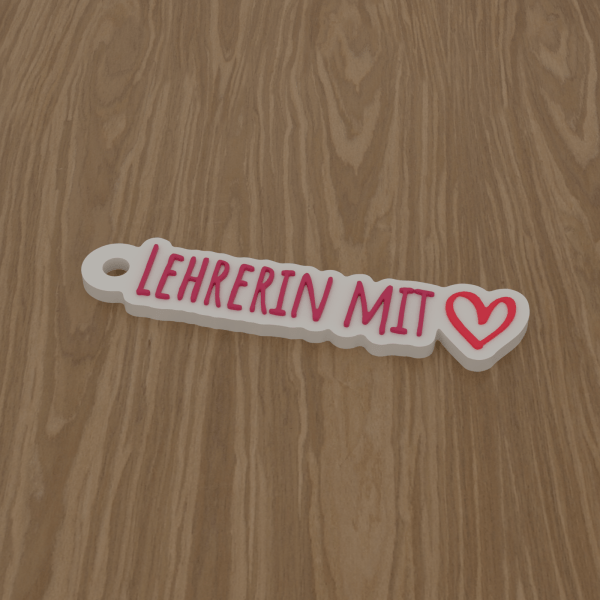 Schlüsselanhänger „Lehrerin mit ❤“ – Großbuchstaben
