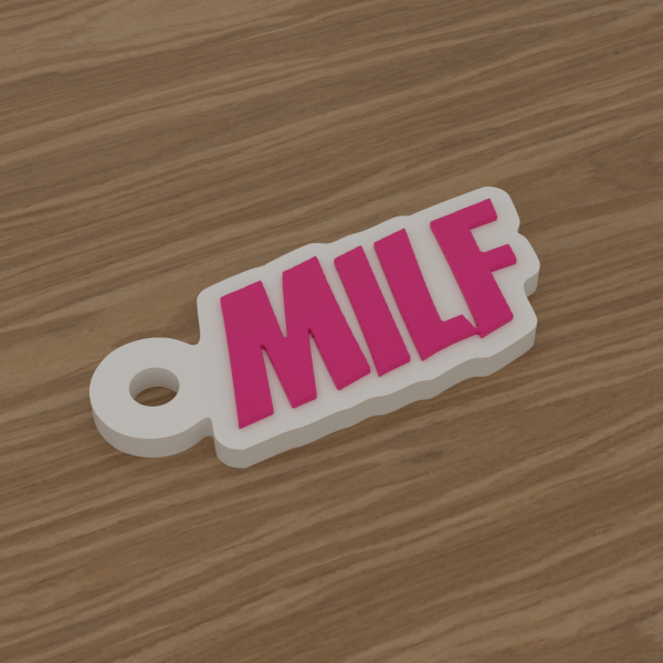 3D-Datei Schlüsselanhänger „Milf“ – Großbuchstaben