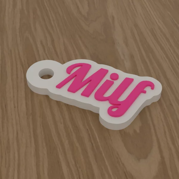 3D-Datei Schlüsselanhänger „Milf“ – Schreibschrift