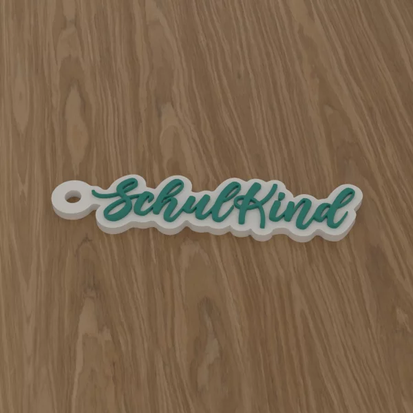3D-Datei Schlüsselanhänger „Schulkind“ – Schreibschrift