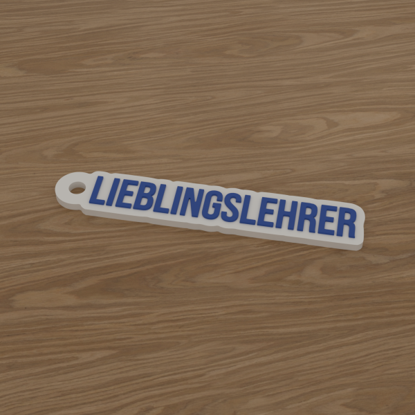 3D-Datei Schlüsselanhänger „Lieblingslehrer“ – Großbuchstaben fett