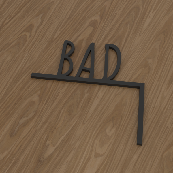 3D-Datei Eckenglück "Bad" – rechte Ecke – Schriftvariante 2