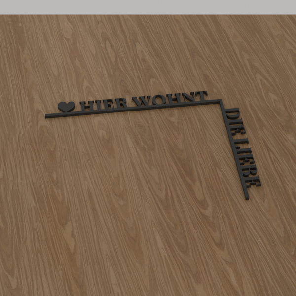 3D-Datei Eckenglück "Hier wohnt die Liebe" – rechte Ecke (Variante 2)