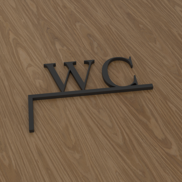 3D-Datei Eckenglück "WC" – linke Ecke