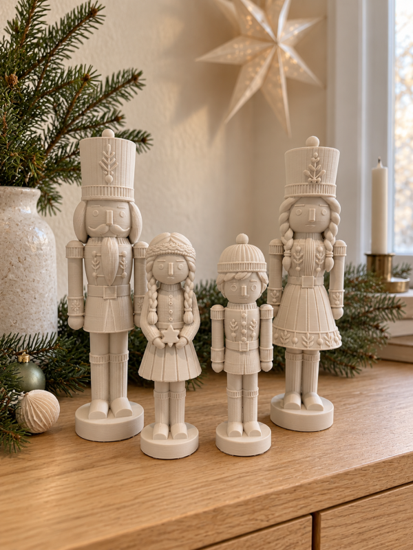 Nussknacker-Familie Lindström – 3D-Datei-Set (4 Figuren) zum Selberdrucken